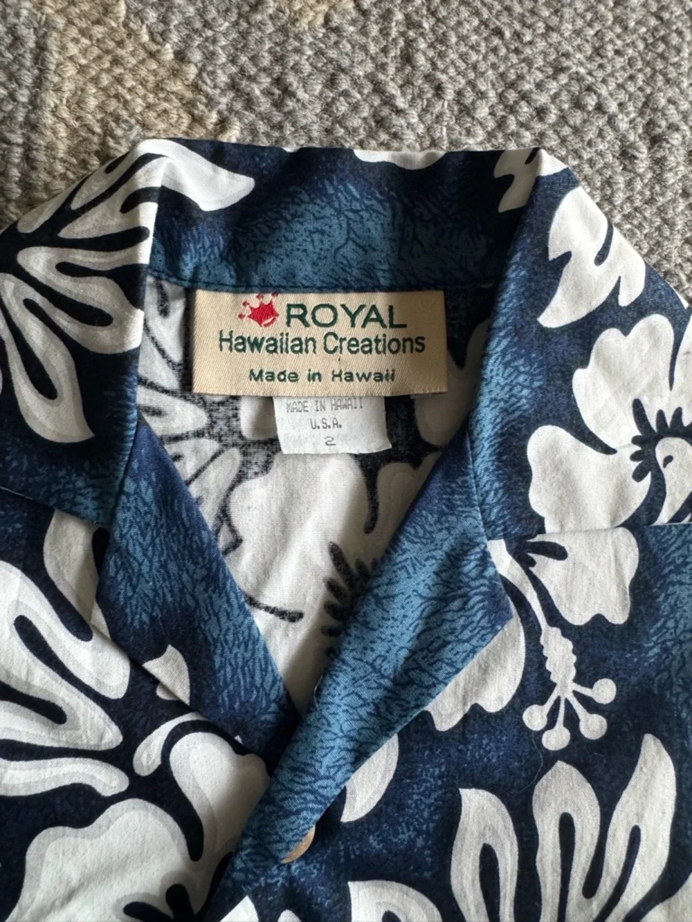Royal Hawaiian Creations Navy & White Hibiscus Set 100% Cotton